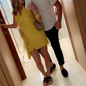 Yellow wrap dress